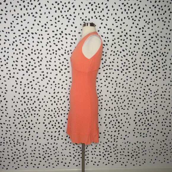O’Neill Hot Coral Dallas Smocked Sleeveless V-Neck Ruffle Hem Dress - Picture 6 of 10